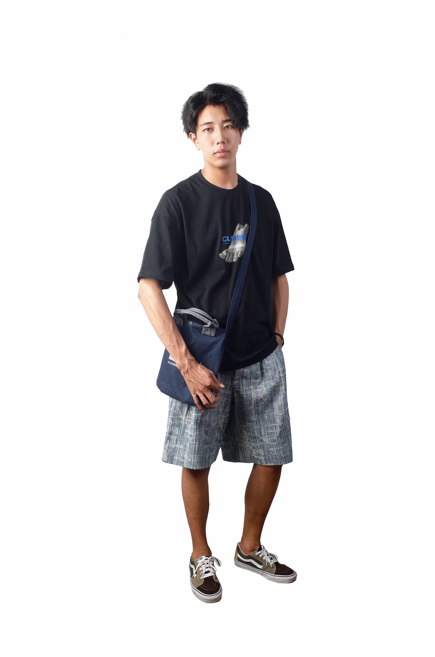 Gao by EVIN GOGH Striped Denim Shorts