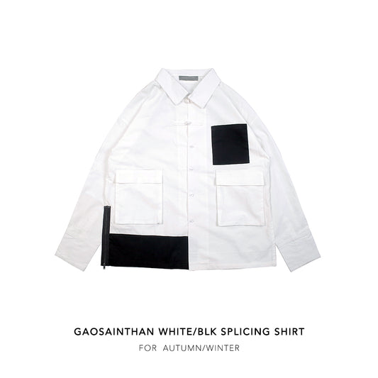 Gao by EVIN GOGH White/Blk Splicing Shirt